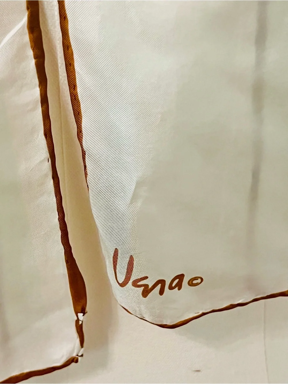 Vintage Vera Neumann 100% Silk Scarf Abstract Geometric Hand Rolled Signed Vera